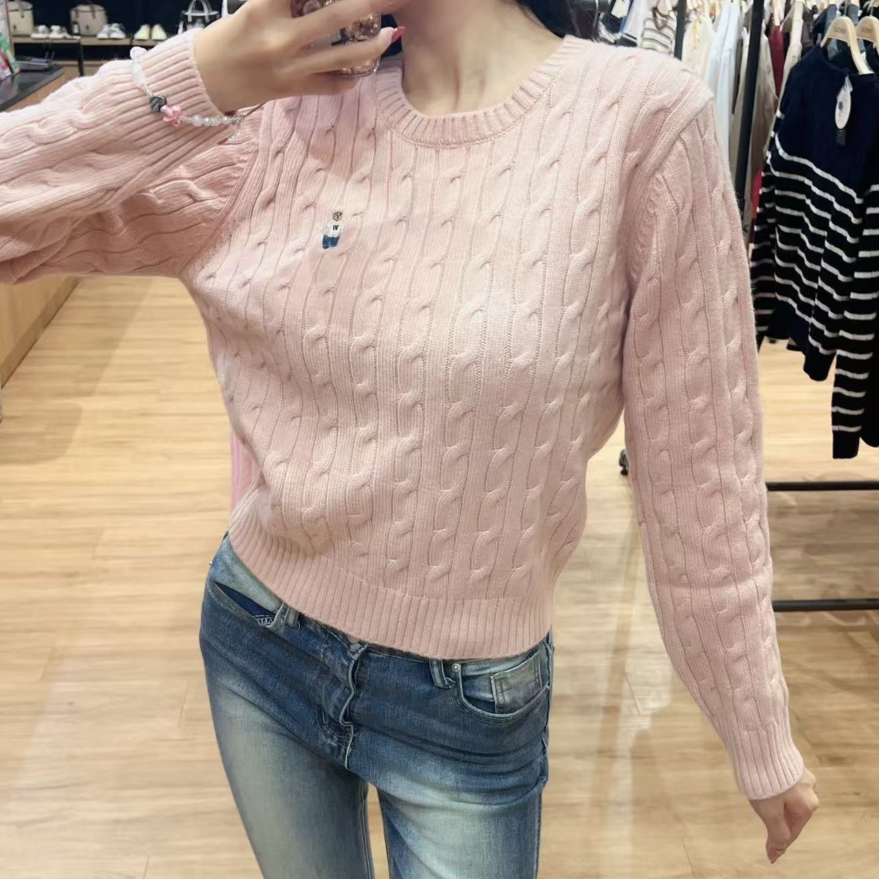 韓國 Who.A.U Steve Cable R-neck Pull over【WA193】