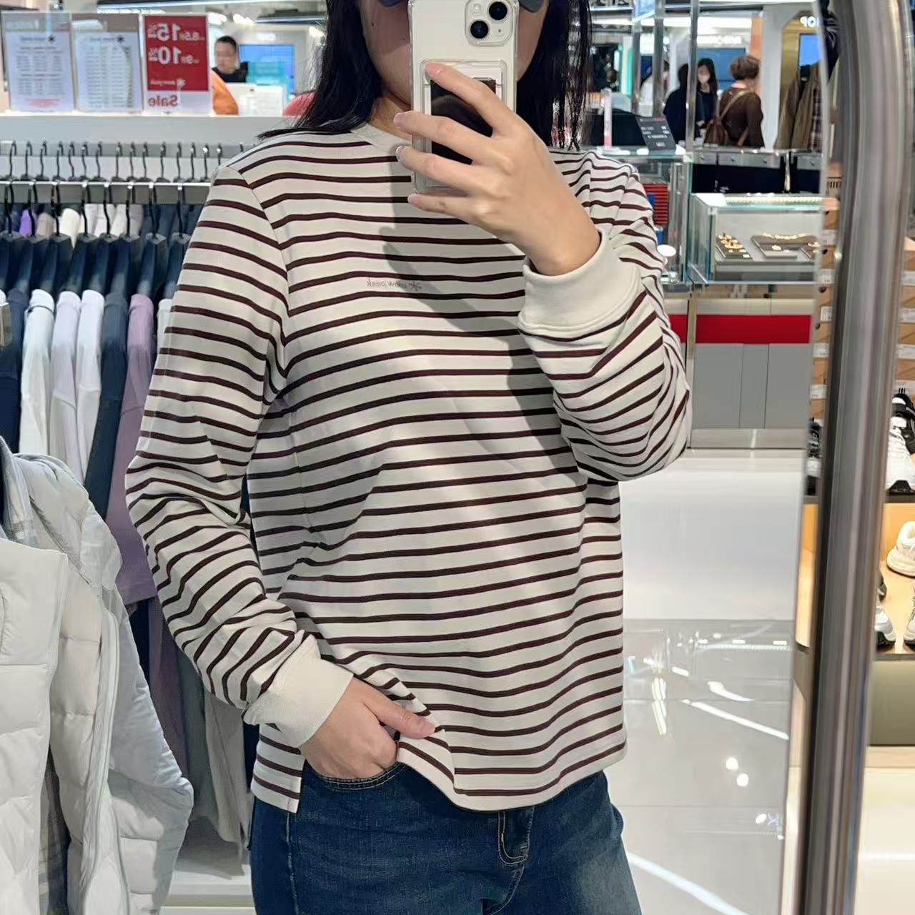 韓國 Snowpeak Women's Striped Long Sleeve T-Shirt【SN045】
