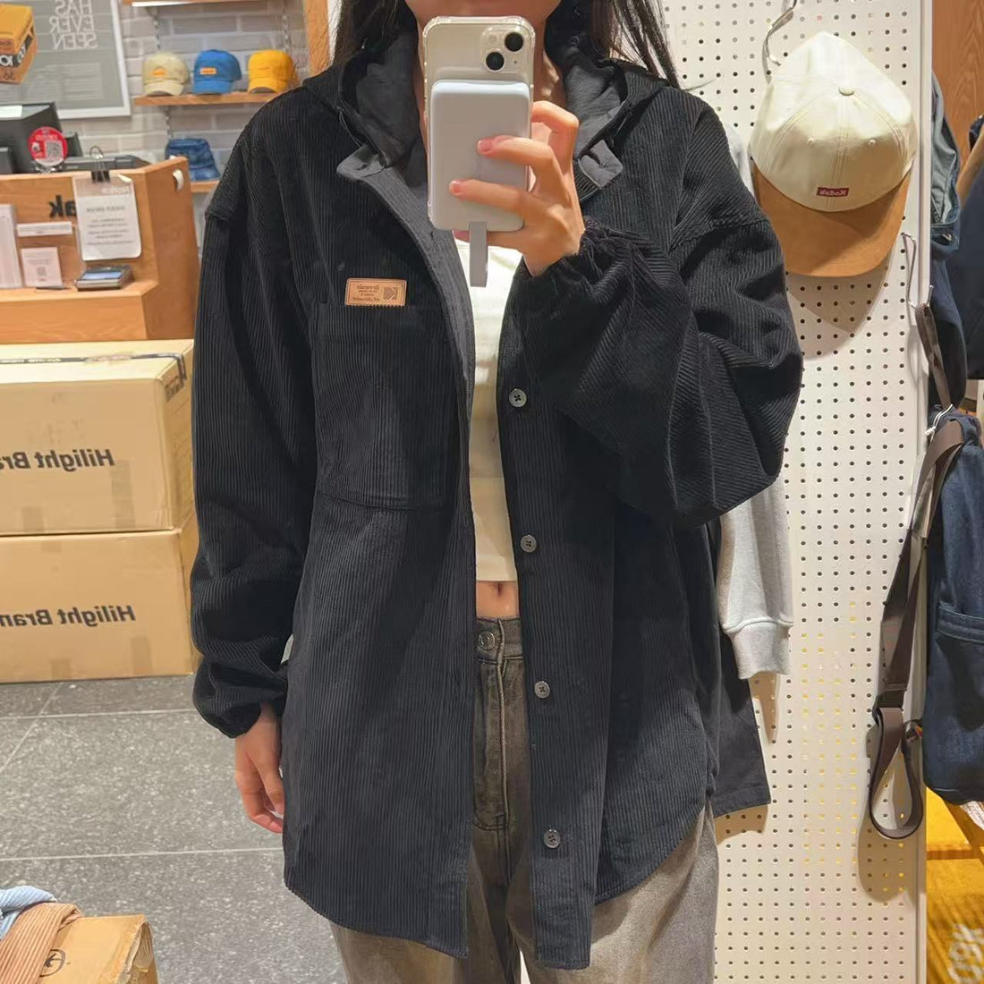 韓國 Kodak Brownie Corduroy Wind Shirt【KK018】