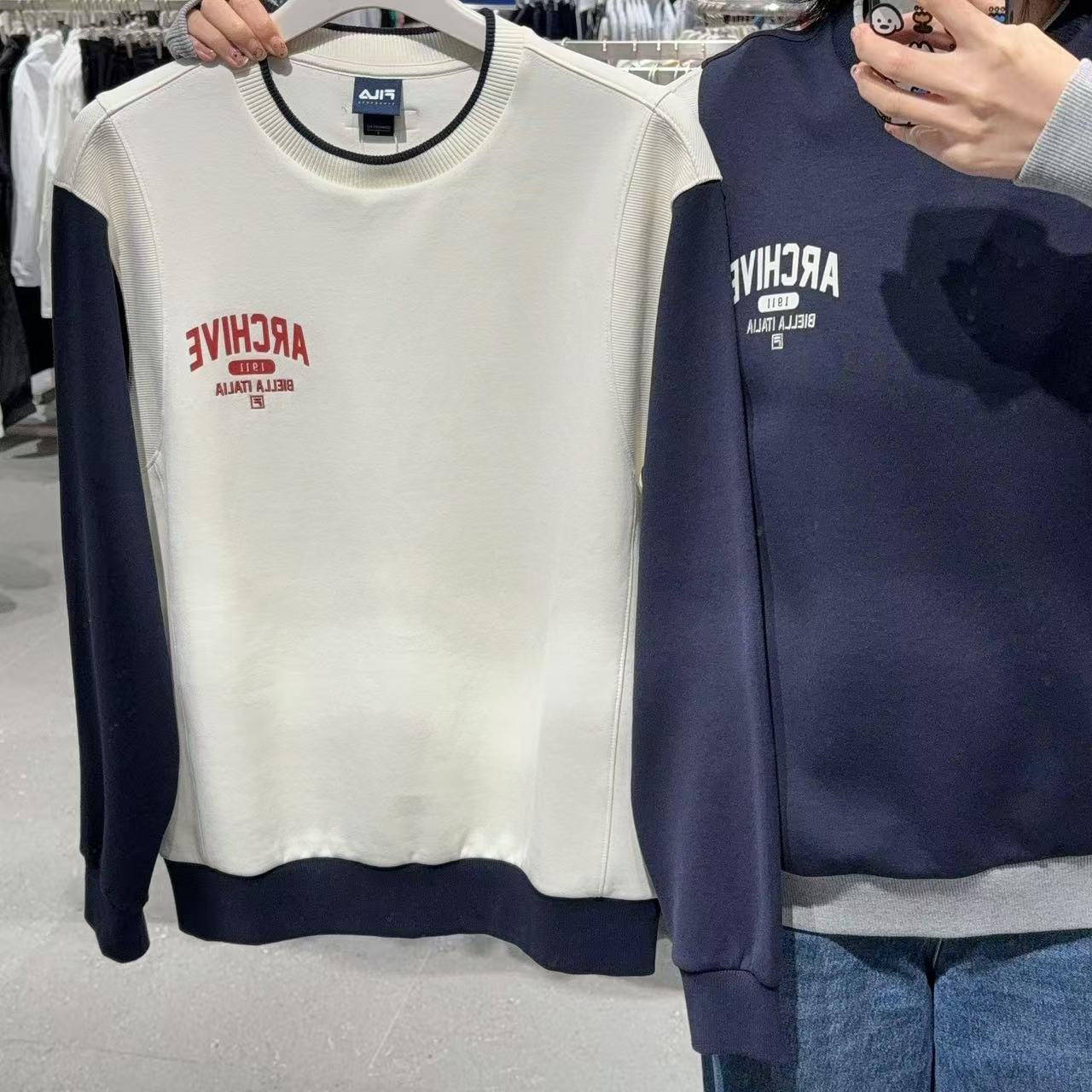 韓國 FILA New Color Block Sweatshirt【FA234】