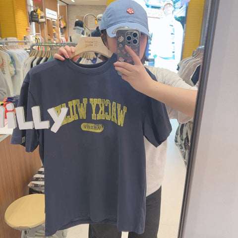 韓國 Wacky Willy Washed Logo Crewneck T-Shirt【WW210】