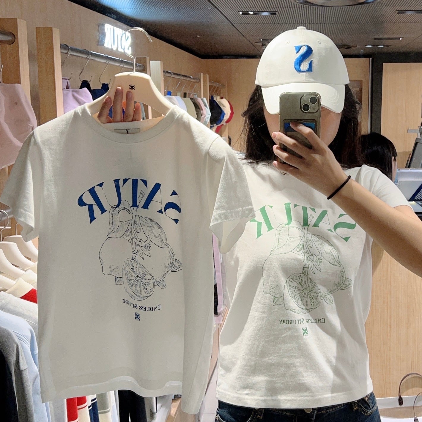 韓國 Satur Capri Citron Drawing Summer Graphic T-Shirt【SR098】