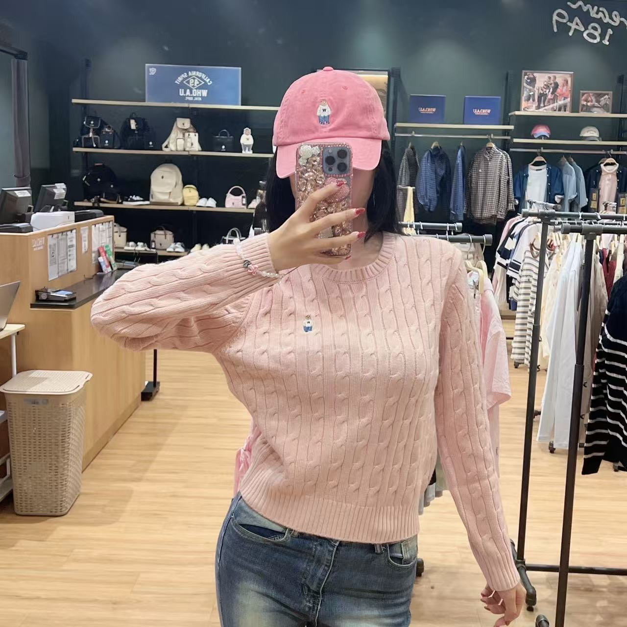 韓國 Who.A.U Steve Cable R-neck Pull over【WA193】
