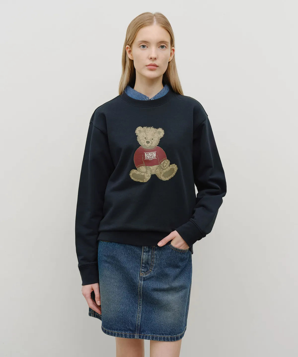 韓國 Marithe Francois Girbaud Doodle Bear Sweatshirt【MF682】