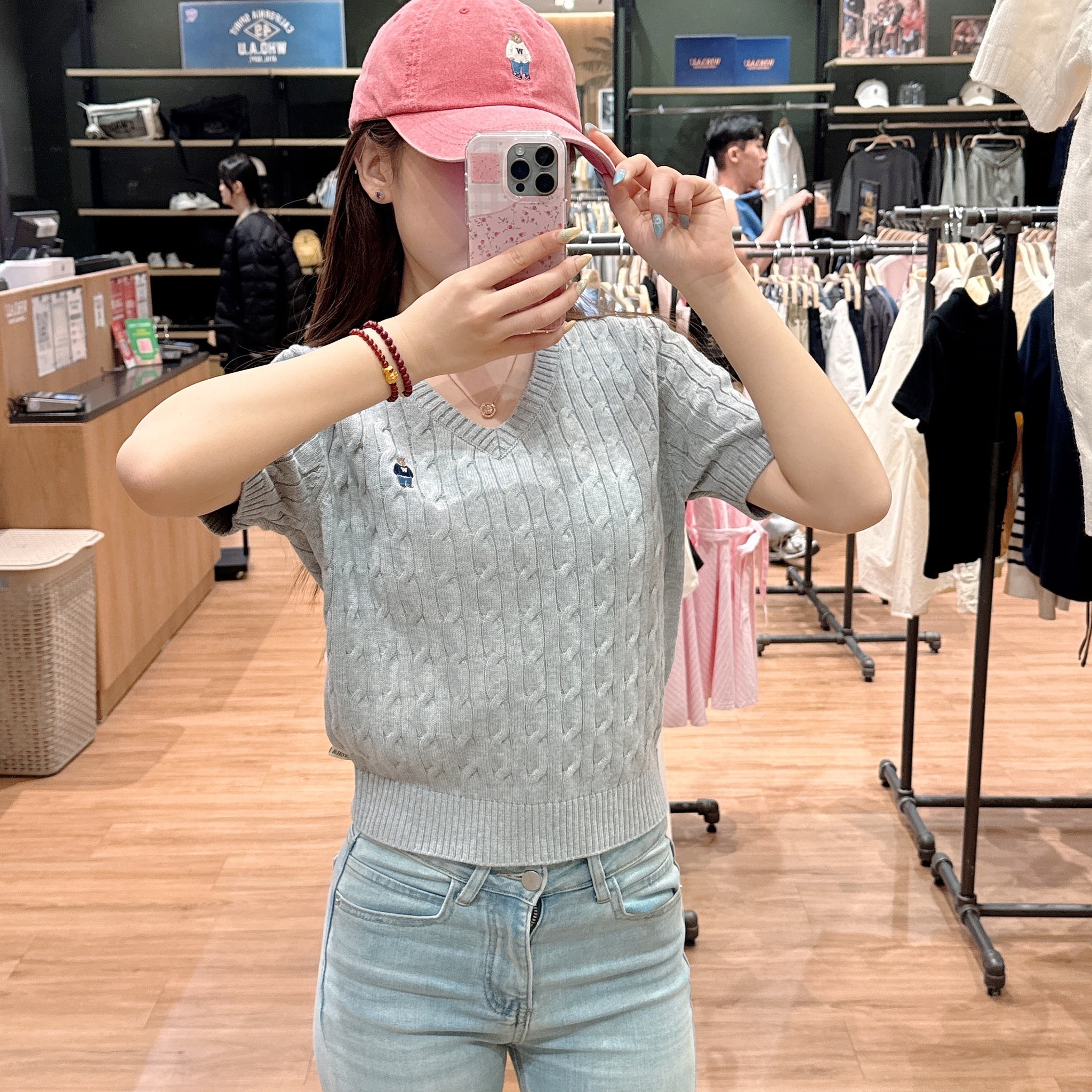 【現貨】韓國 WhoAU Steve V-neck Short Sleeve Sweater【WA142】