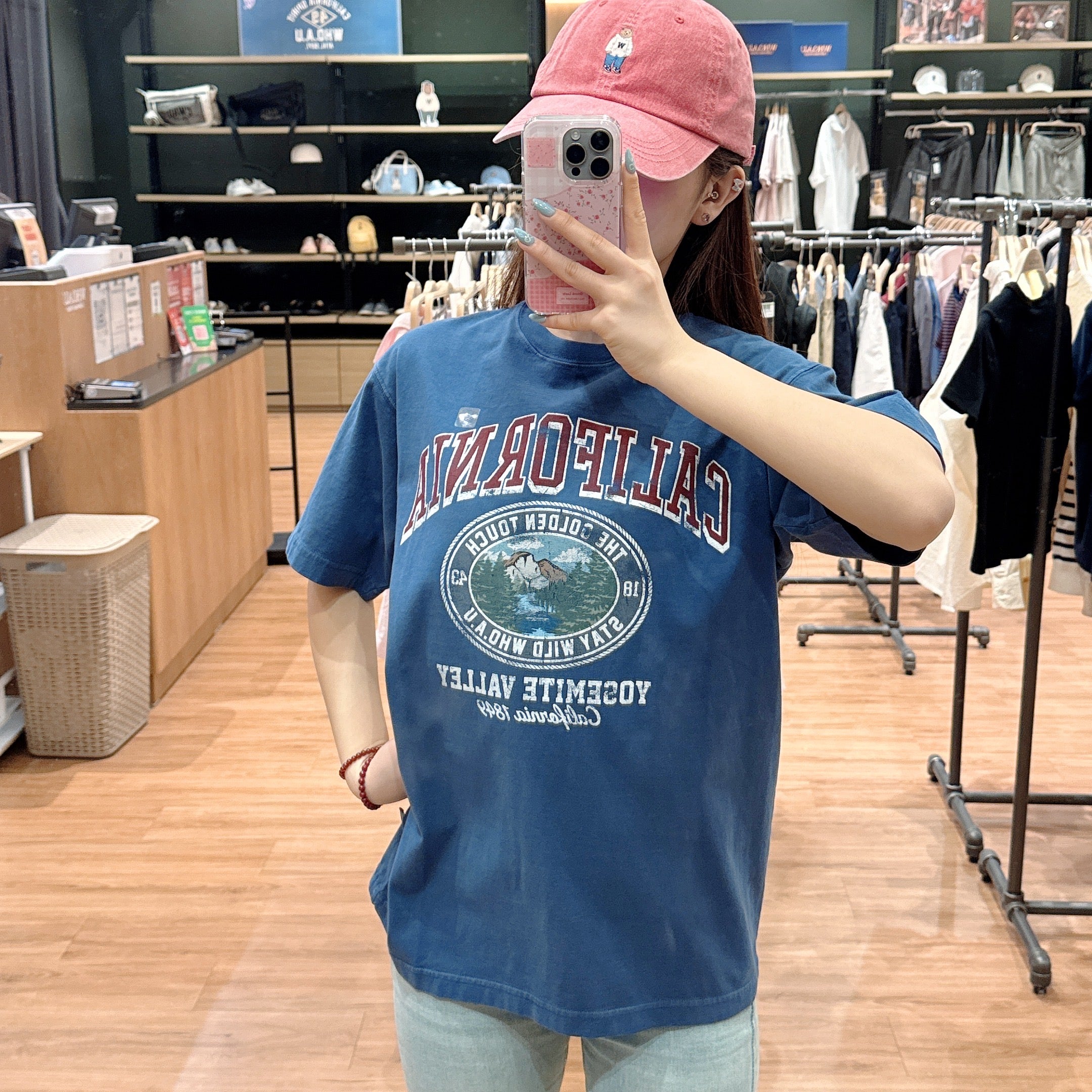 韓國 WhoAU California Dyed Graphic T-shirt【WA143】