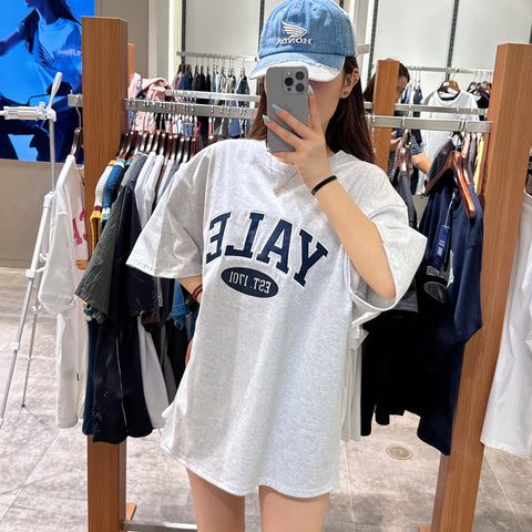 韓國 Yale Two-tone Arch T-shirt【YA006】