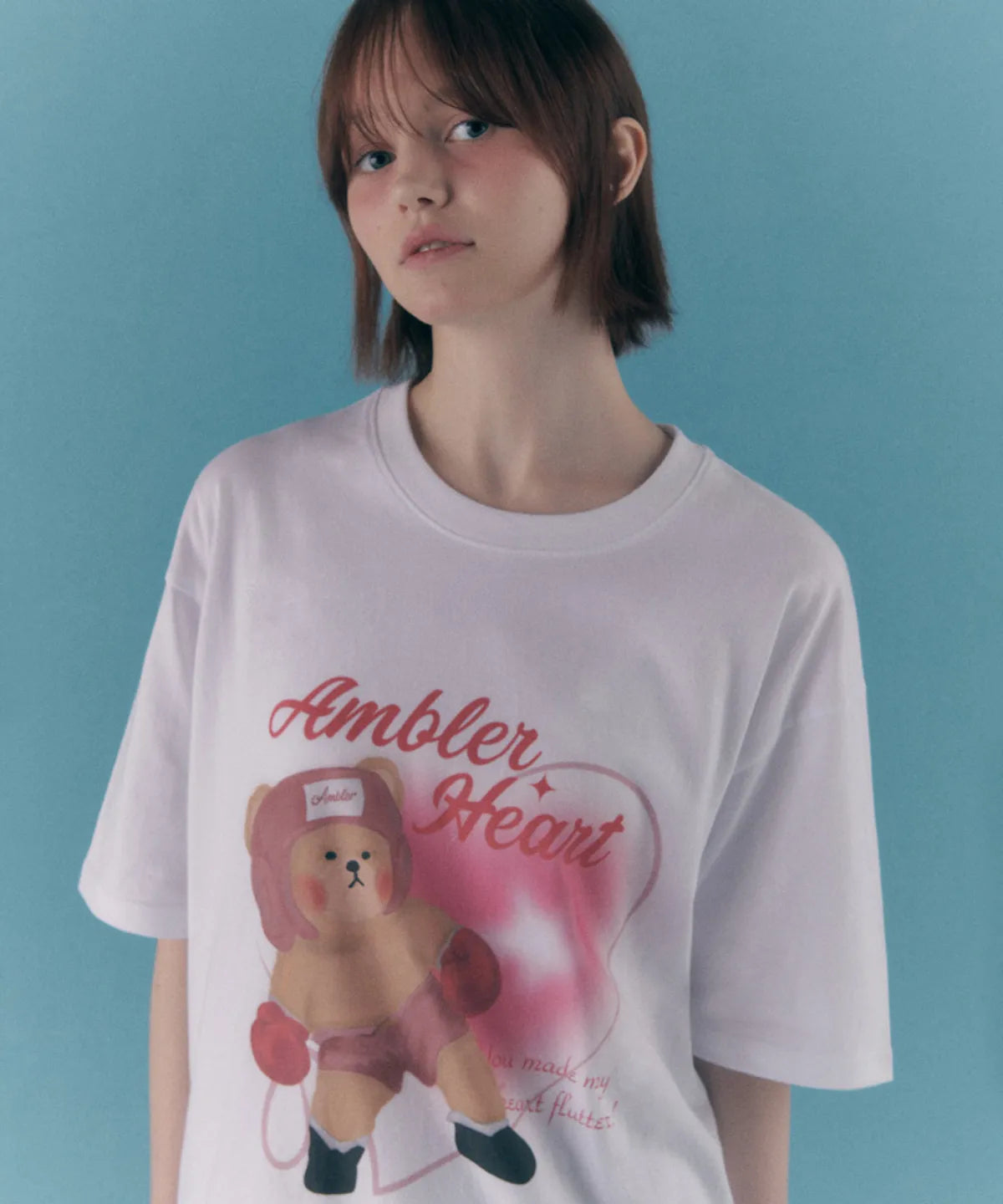 韓國 Ambler Heart racing oversized T-shirt【AR052】