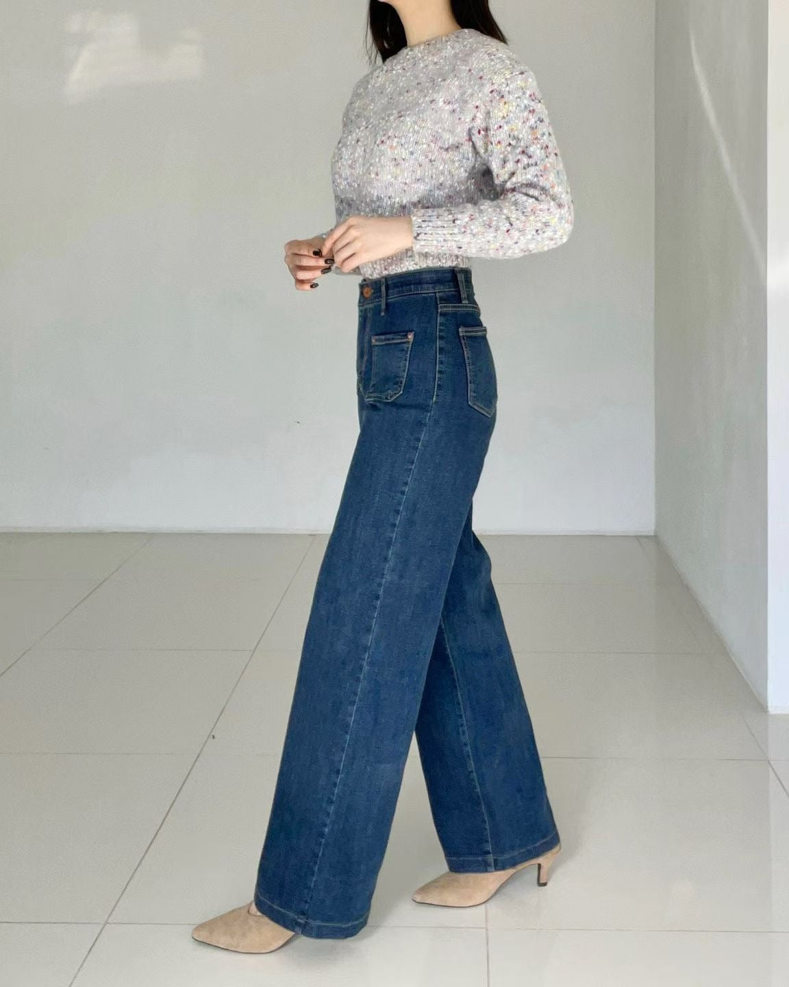 韓國 HowLuk 牛仔褲 刷薄毛 (冬季款)【H2501_1】