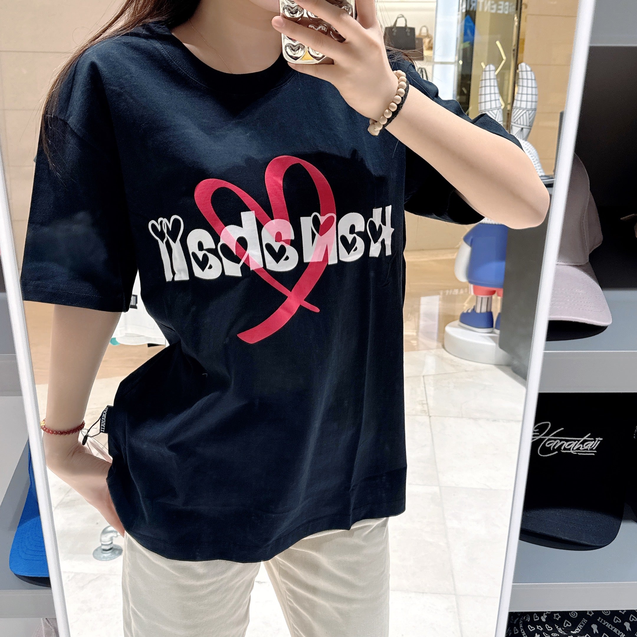 韓國 HANAHAII 心心純棉 T-Shirt【HA025】 - STT Mall HK 靚太網購