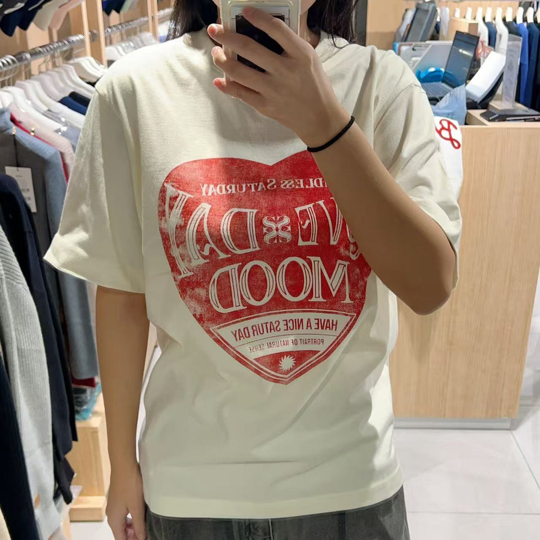 韓國 Satur Saturday Retro Mood Graphic Short Sleeve T-Shirt【SR154】