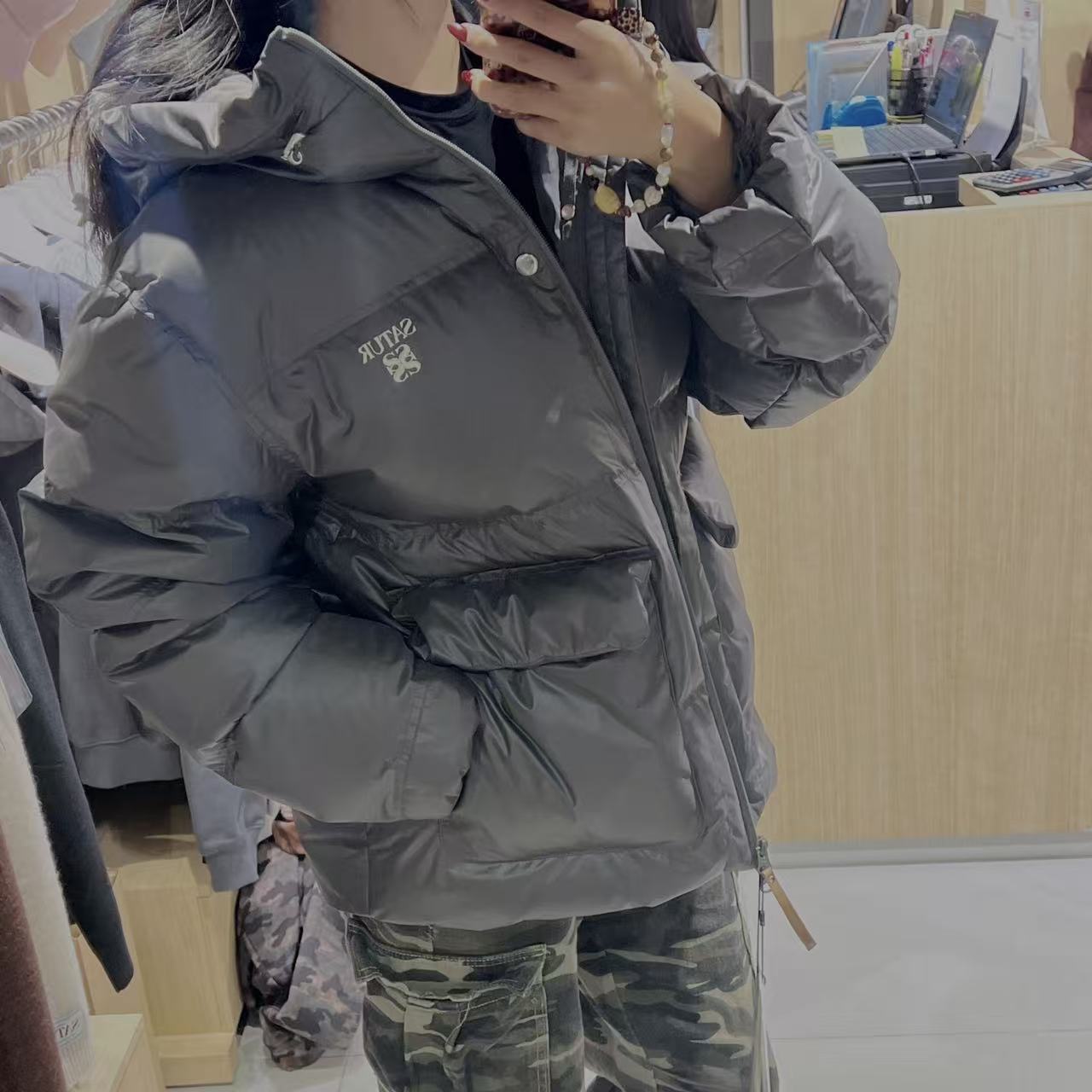 韓國 Satur Hooded Puffer Duck Down Padding (鴨絨)【SR192】