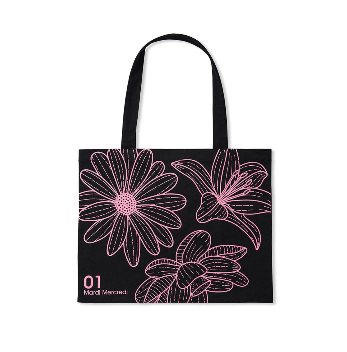 韓國 Mardi Mercredi CANVAS BAG TRIPLE FLOWER 【MM043】