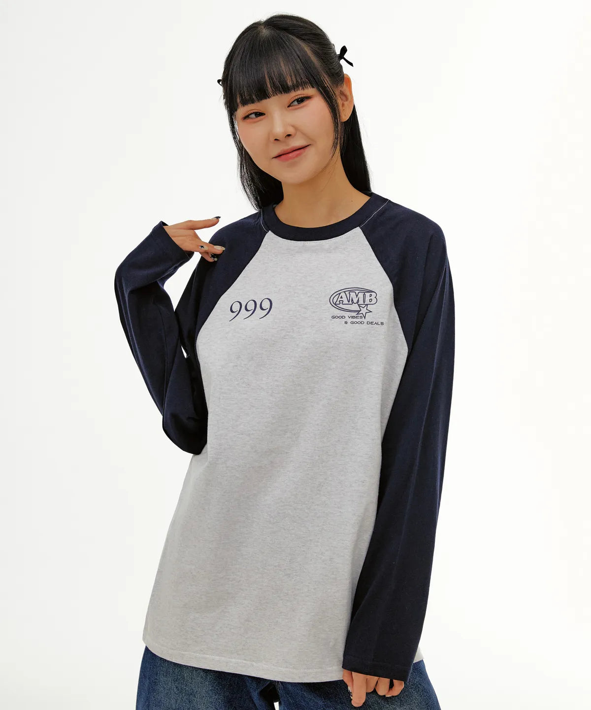 韓國 Ambler 999 Raglan Overfit Long Sleeve【AR059】
