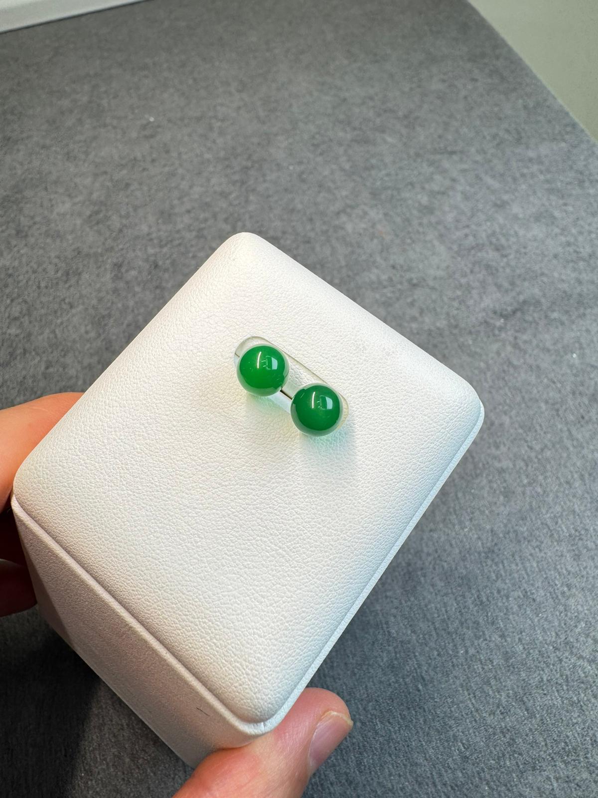 日本直送 綠瑪瑙耳釘【JS432】