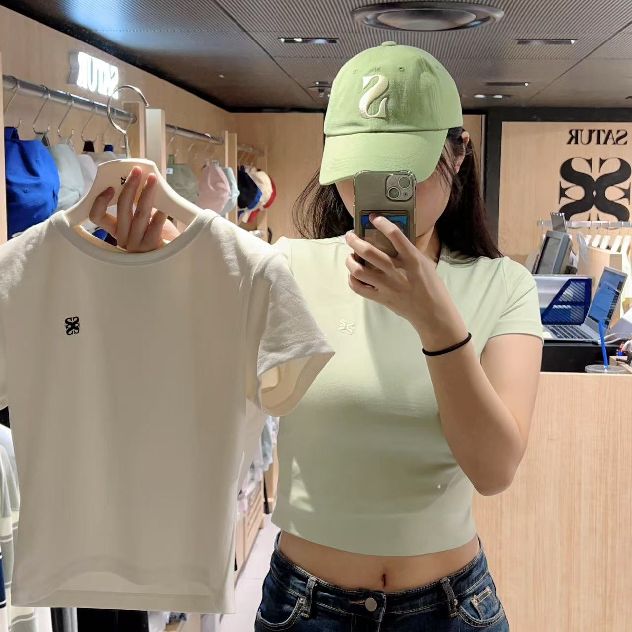韓國 Satur Classic Crop T-shirt【SR090】