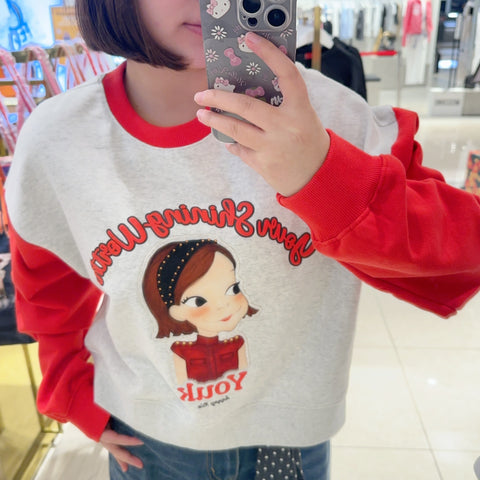 韓國 陸心媛 Color point Sweatshirt【YS076】