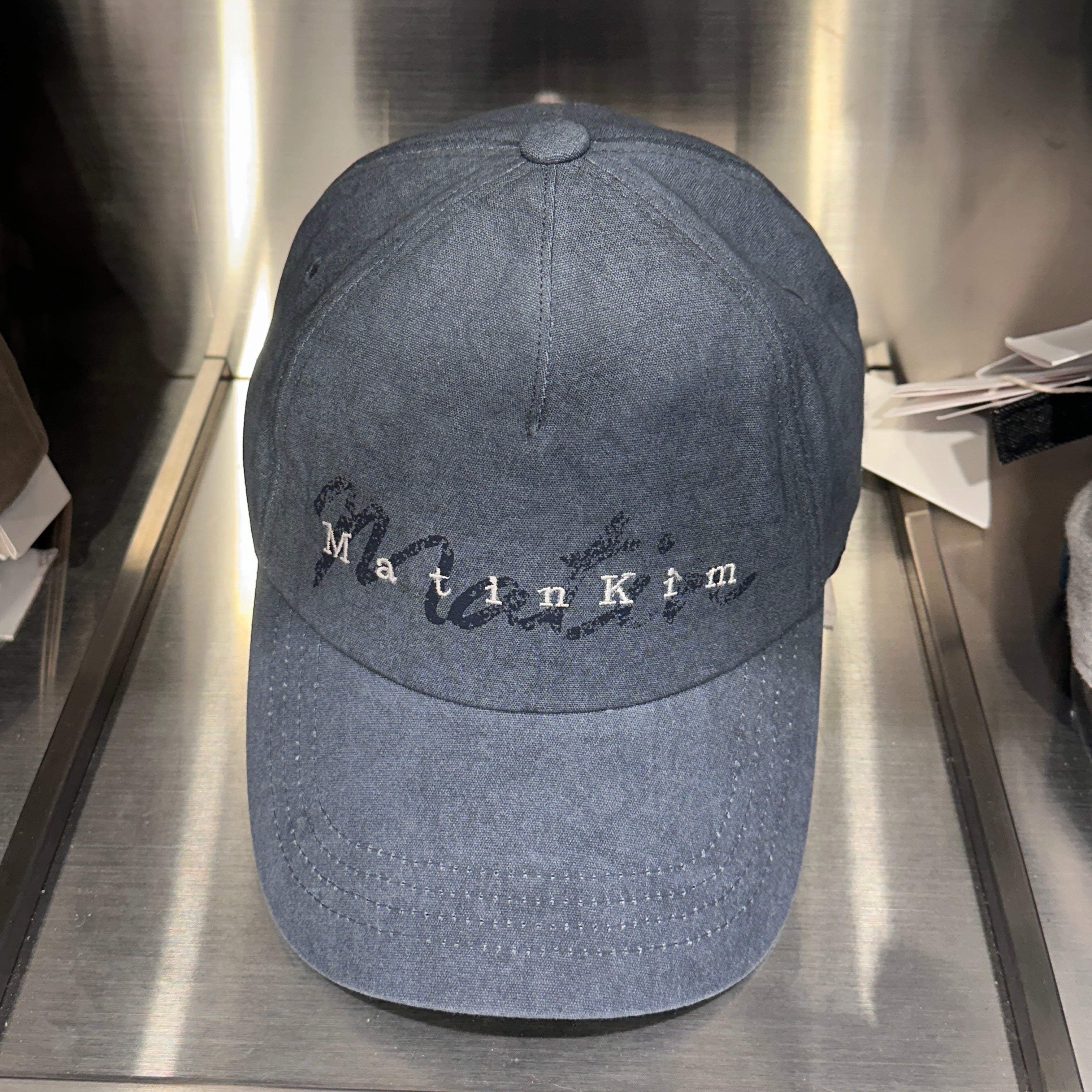 韓國 Matin Kim COTTON WASHED CRACK LOGO BALL CAP【MK031】