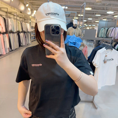 【現貨】韓國 Discovery Women's Back Graphic Crop Short Sleeve T-shirts【DY113】 - Image