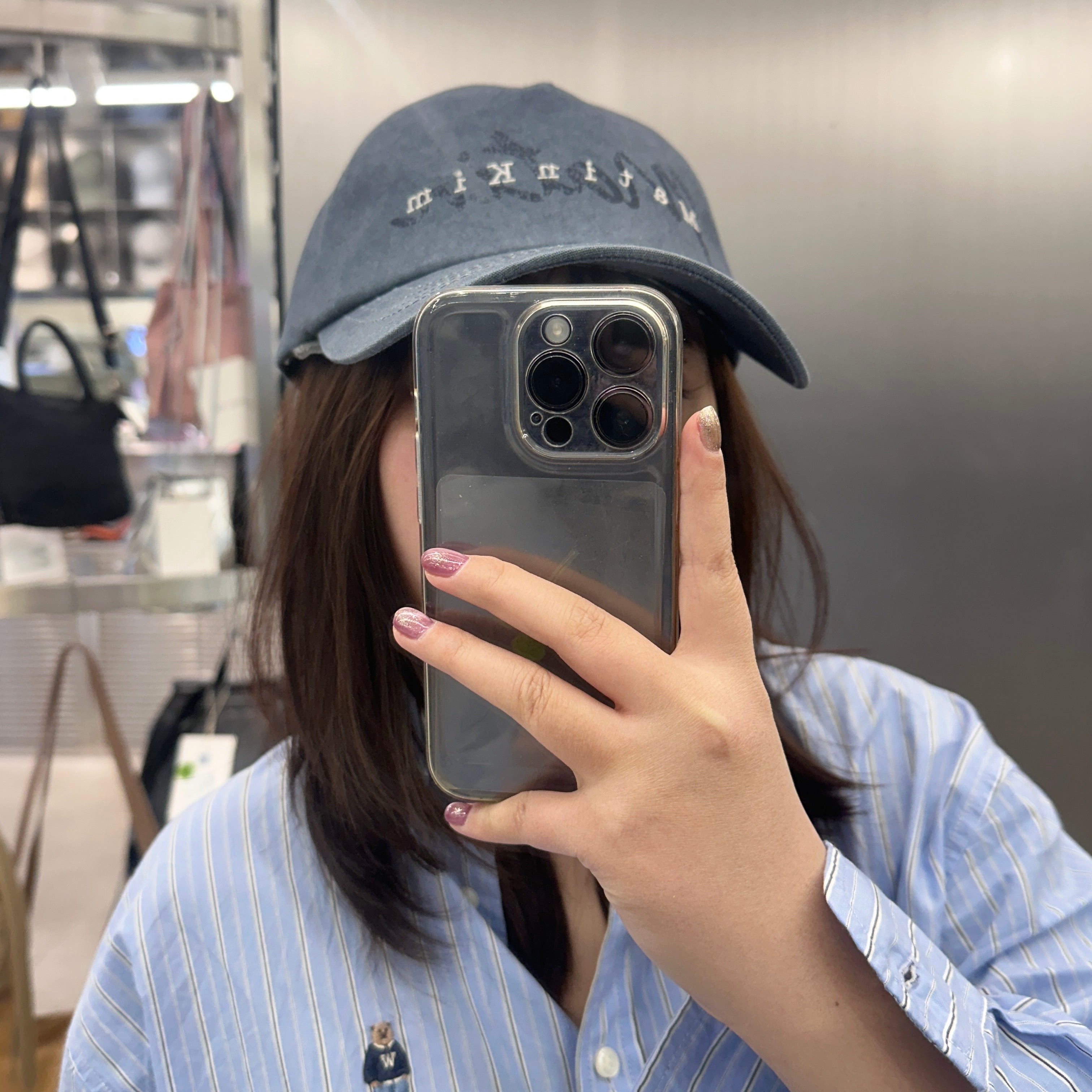 韓國 Matin Kim COTTON WASHED CRACK LOGO BALL CAP【MK031】