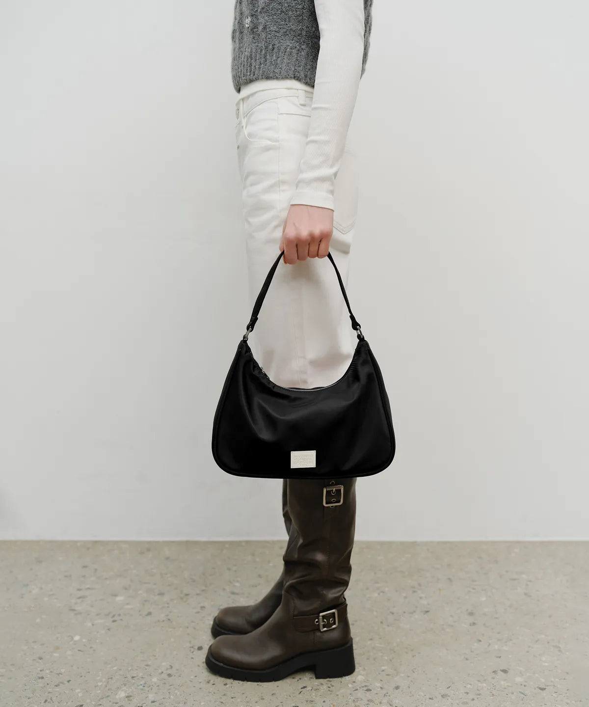 韓國 Marithe Francois Girbaud Classic Logo Hobo Bag【MF642】