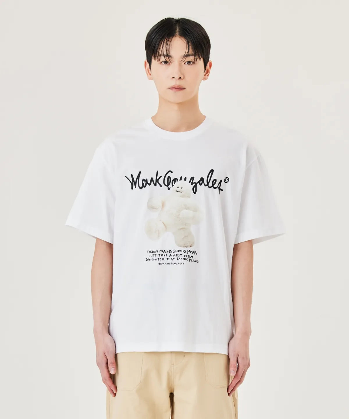 韓國 Mark Gonzales Shumu Happy Graphic Short Sleeve T-Shirt【MG095】