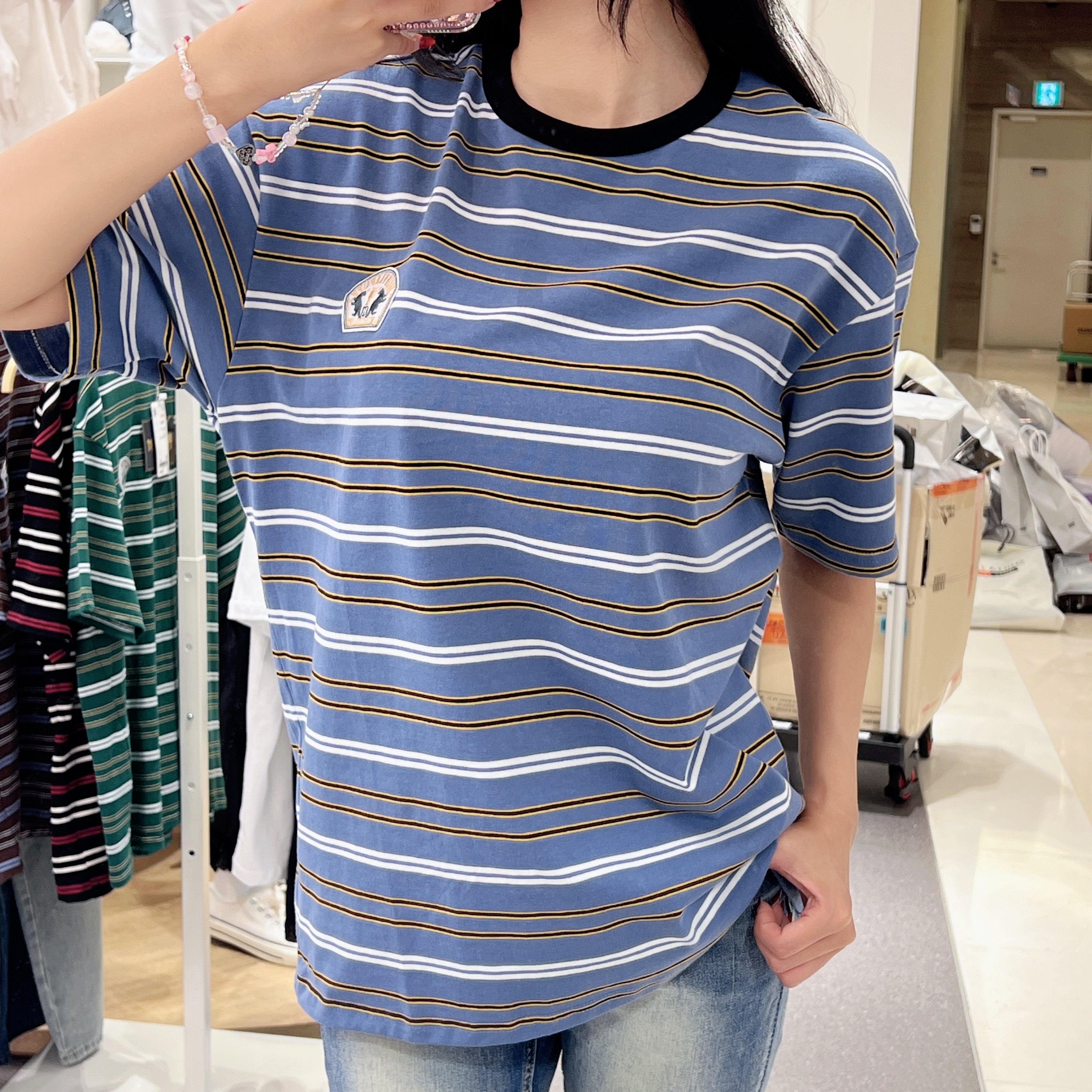 韓國 SPAO Striped Short Sleeve T-Shirt【SP176】