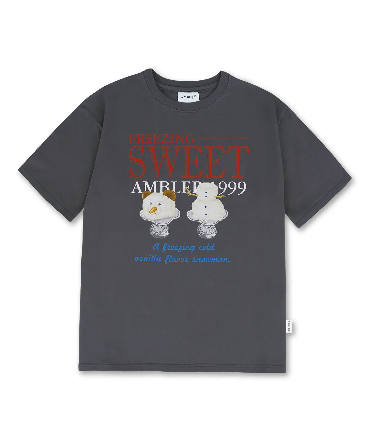 韓國 Ambler Vanilla Snowmans Summer Graphic Short Sleeve T-Shirt【AR079】