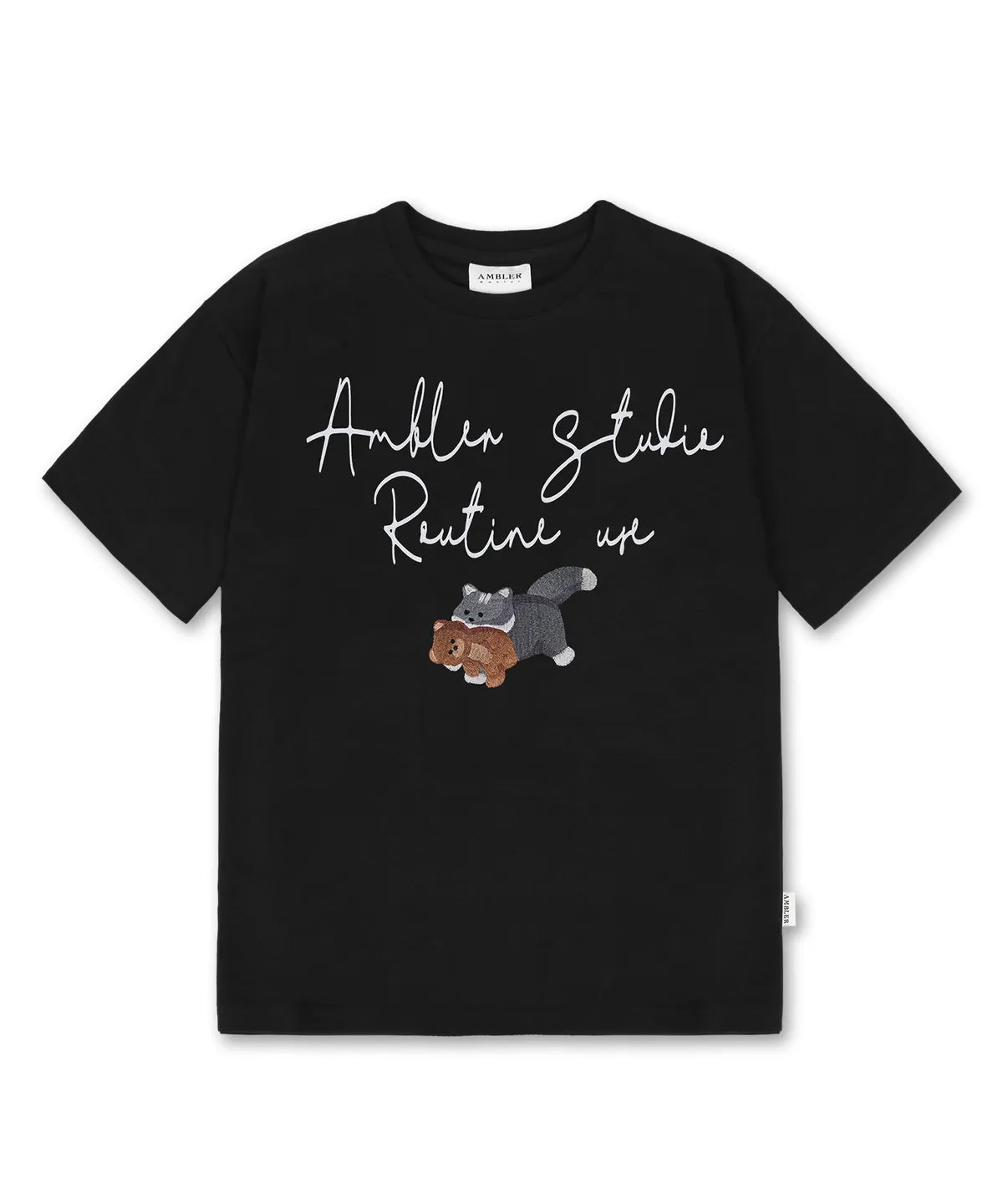 韓國 Ambler Biting Little Bear Short Sleeve T-Shirt【AR080】