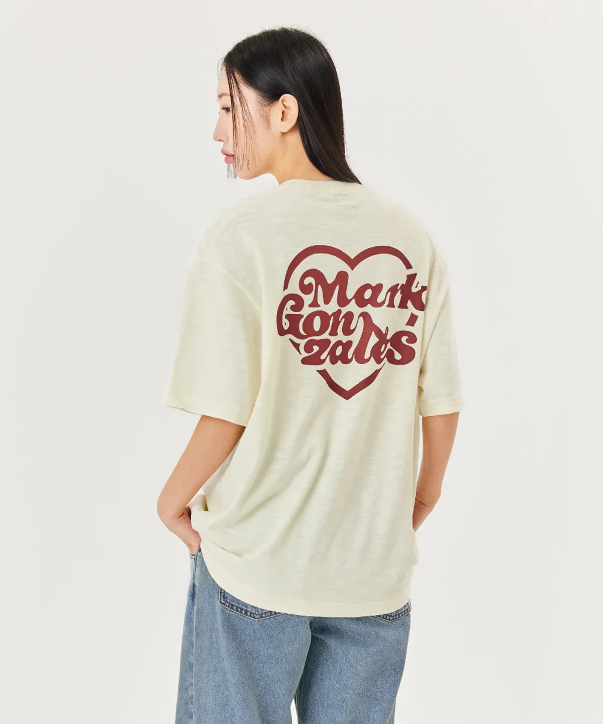 韓國 Mark Gonzales Slub Heart Graphic Short Sleeve T-Shirt【MG034】