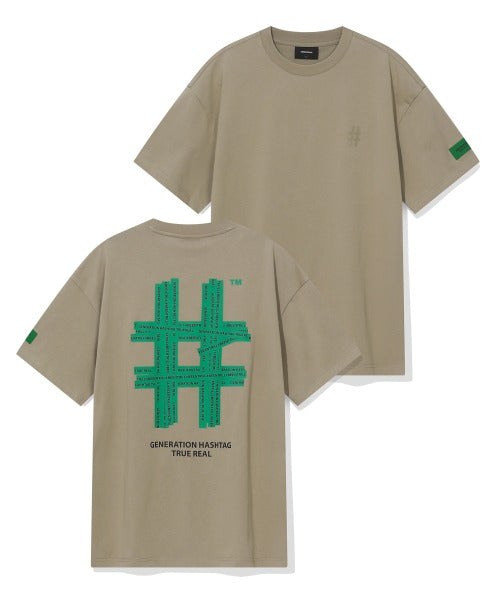 韓國 Beentrill Green Taping Hashtag T-Shirt【BL007】