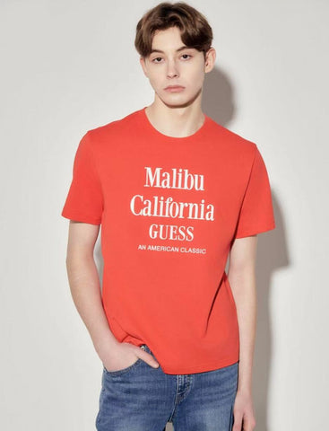 韓國 Guess Men's Malibu Lettering Short Sleeve T-Shirt【GU018】