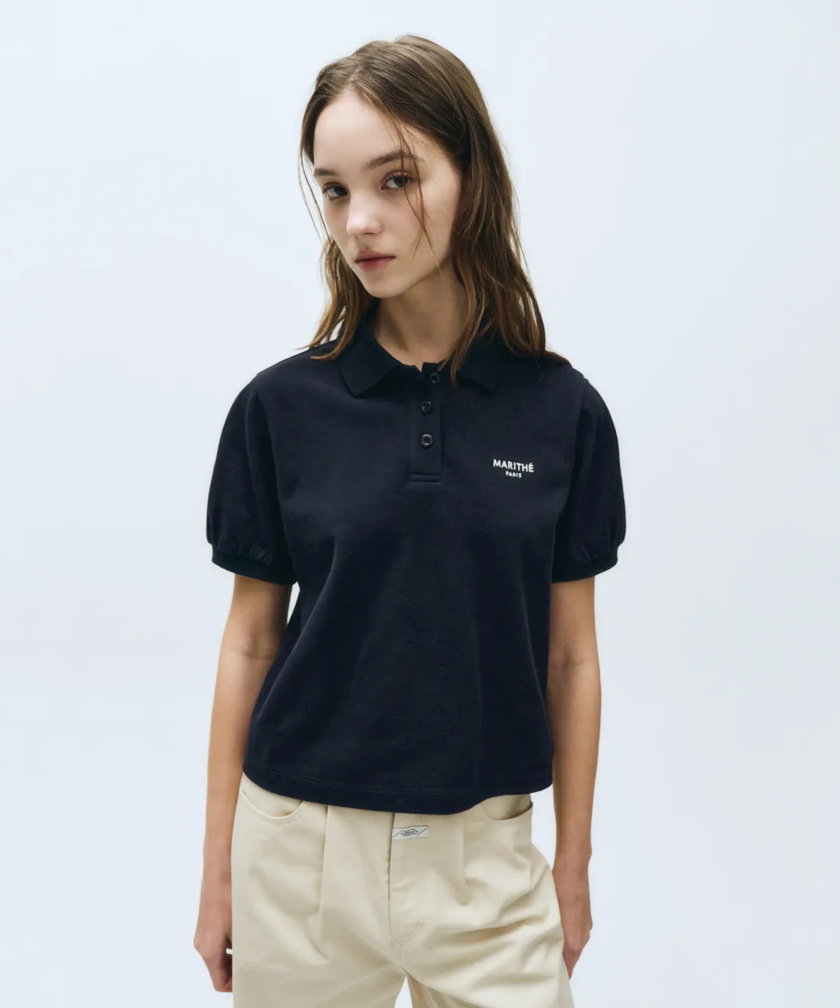 韓國 Marithe Francois Girbaud W Pique Puff Sleeve Tee【MF689】