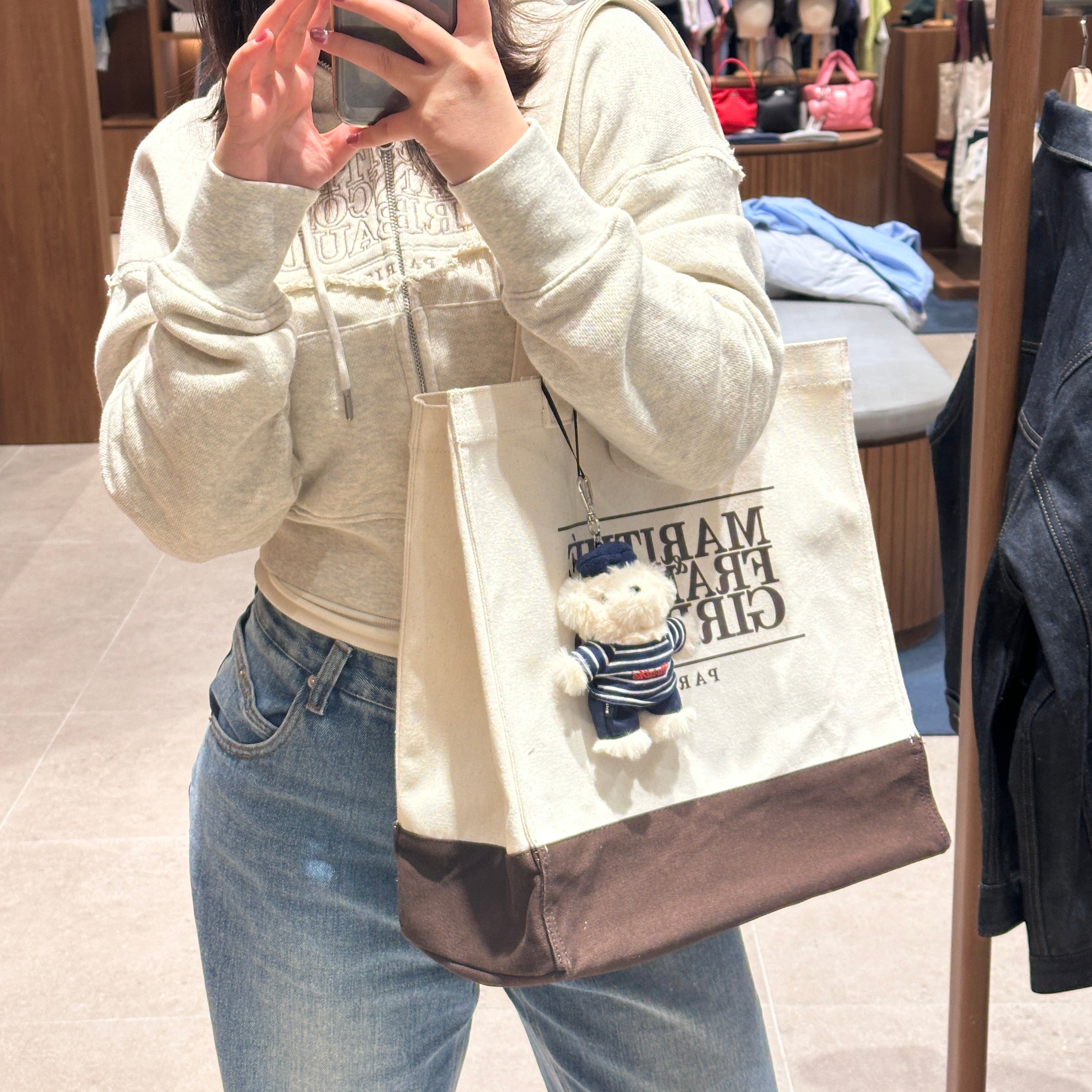 韓國 Marithe Francois Girbaud CLASSIC LOGO BIG SHOPPER BAG【MF150】 - STT Mall HK 靚太網購
