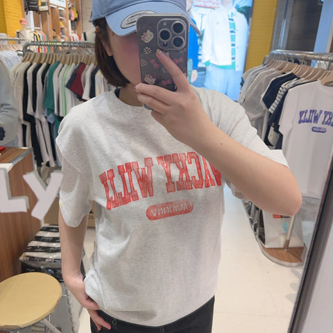 韓國 Wacky Willy Washed Logo Crewneck T-Shirt【WW210】