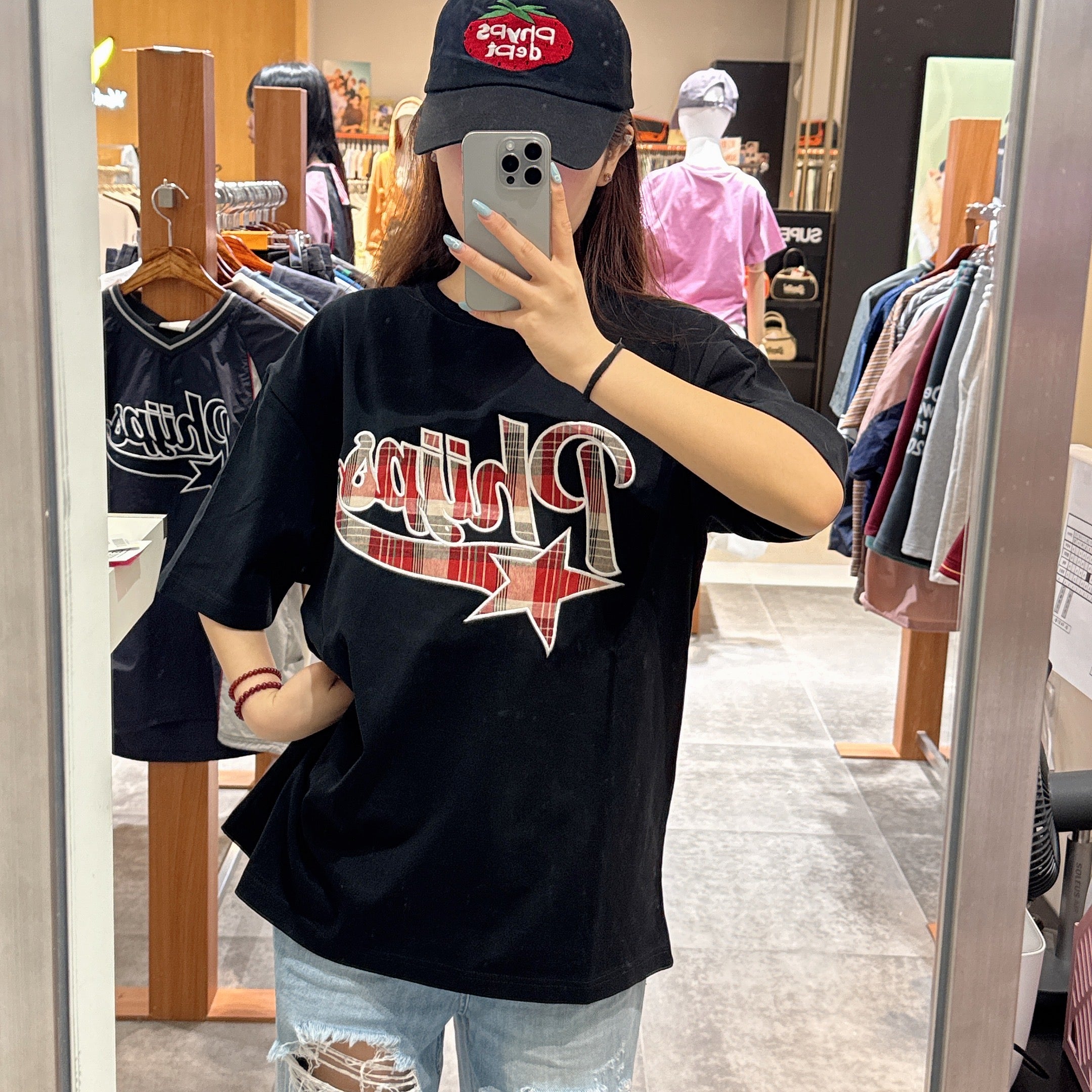 韓國 Phyps Check Startail Logo Short Sleeve T-shirt【PH030】