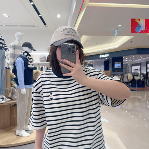 韓國 SPAO Striped Short Sleeve T-shirt【SP065】 - Image