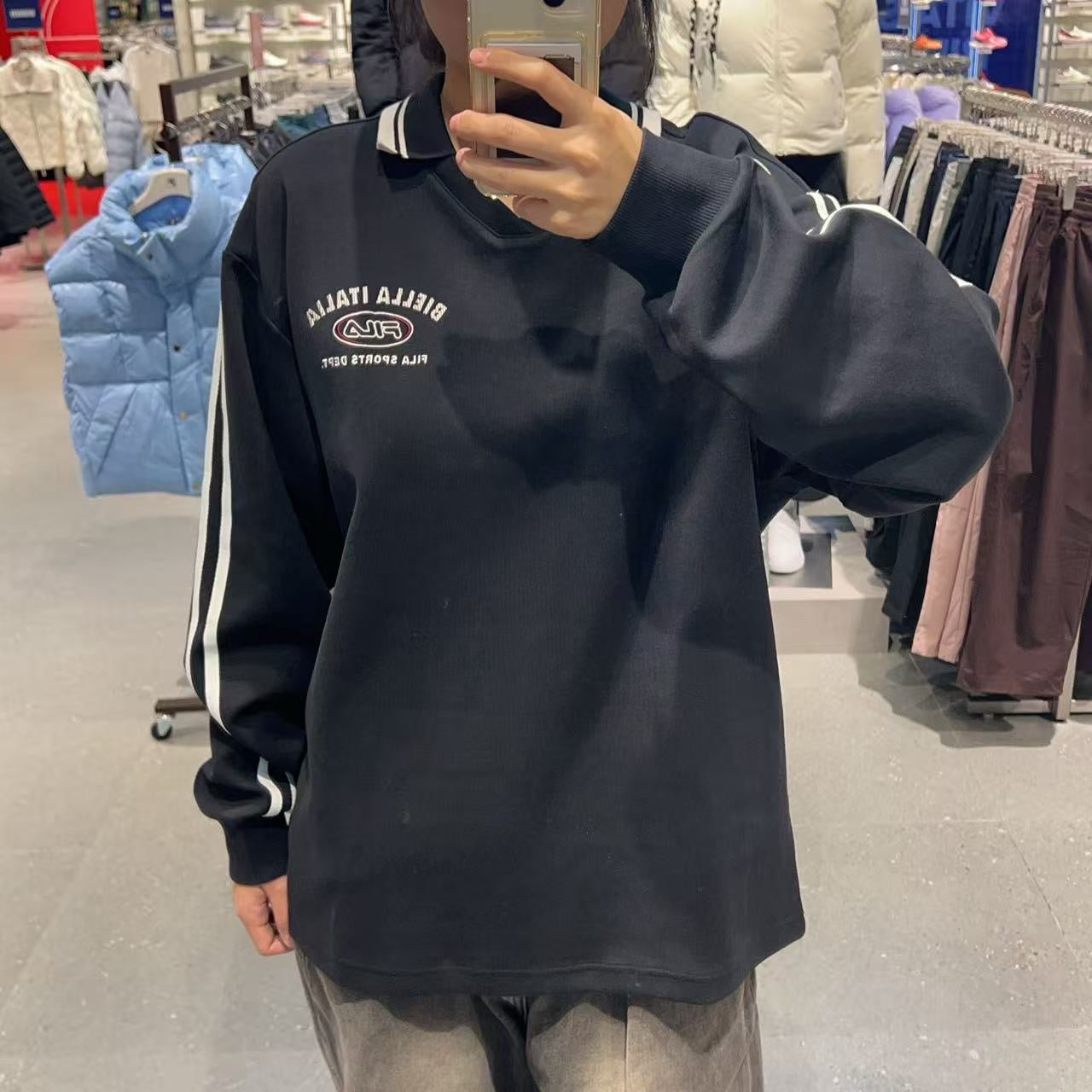 韓國 FILA Unisex Small Logo Collar Long Sleeve【FA034】