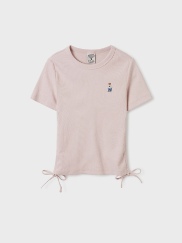 韓國 Who.A.U Steve Ribbed Shirring T-Shirt【WA159】