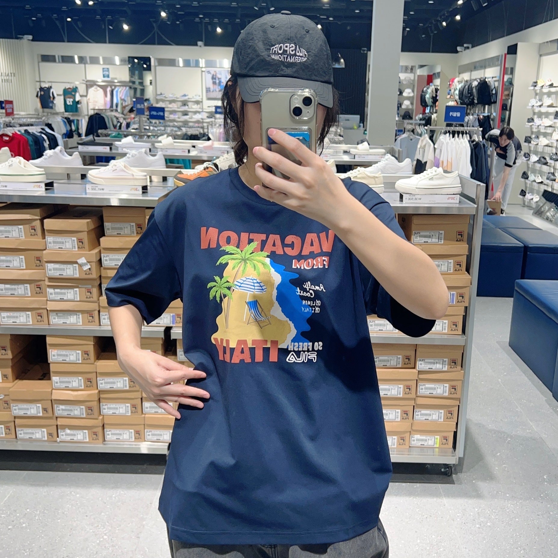 韓國 FILA Lightweight Stretch Graphic Short Sleeve T-shirt【FA294】