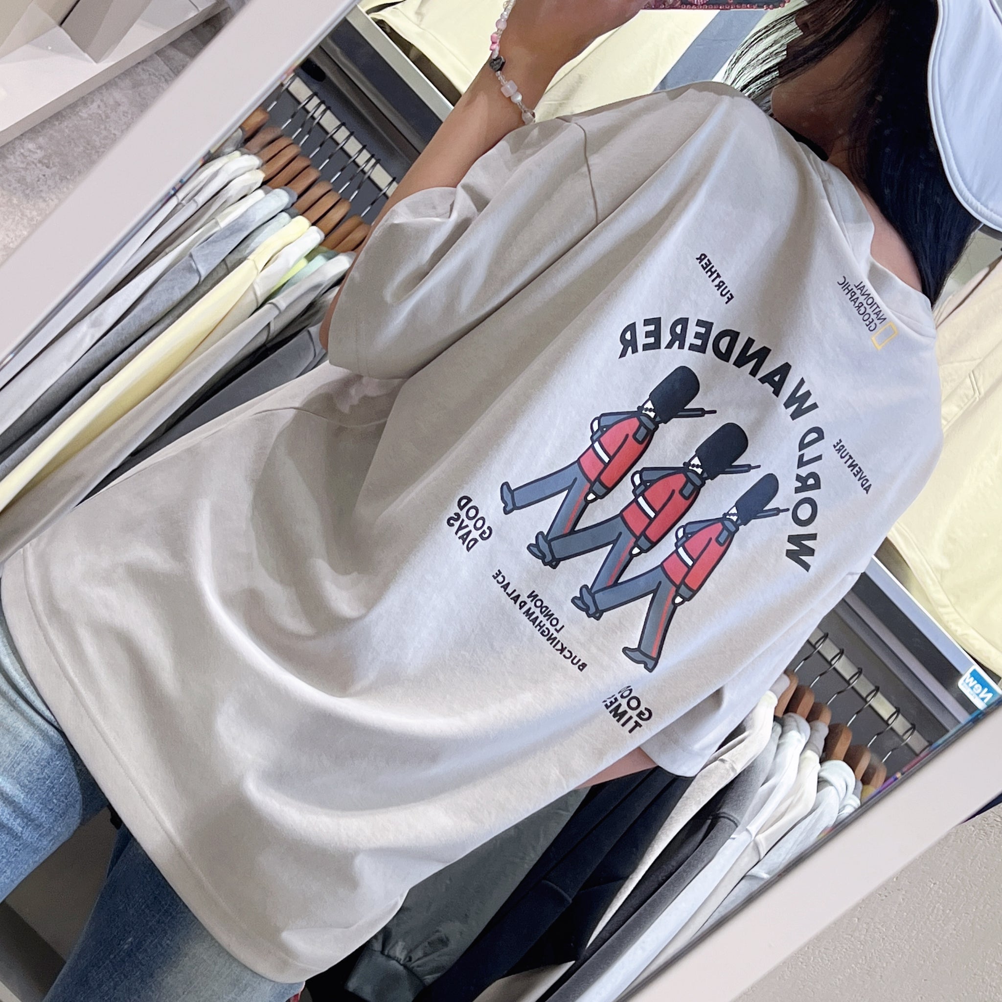 【現貨】韓國 National Geographic Obis Uni WANDERER Graphic Semi-Overfit Short Sleeve T-Shirt防晒面料【NG804】