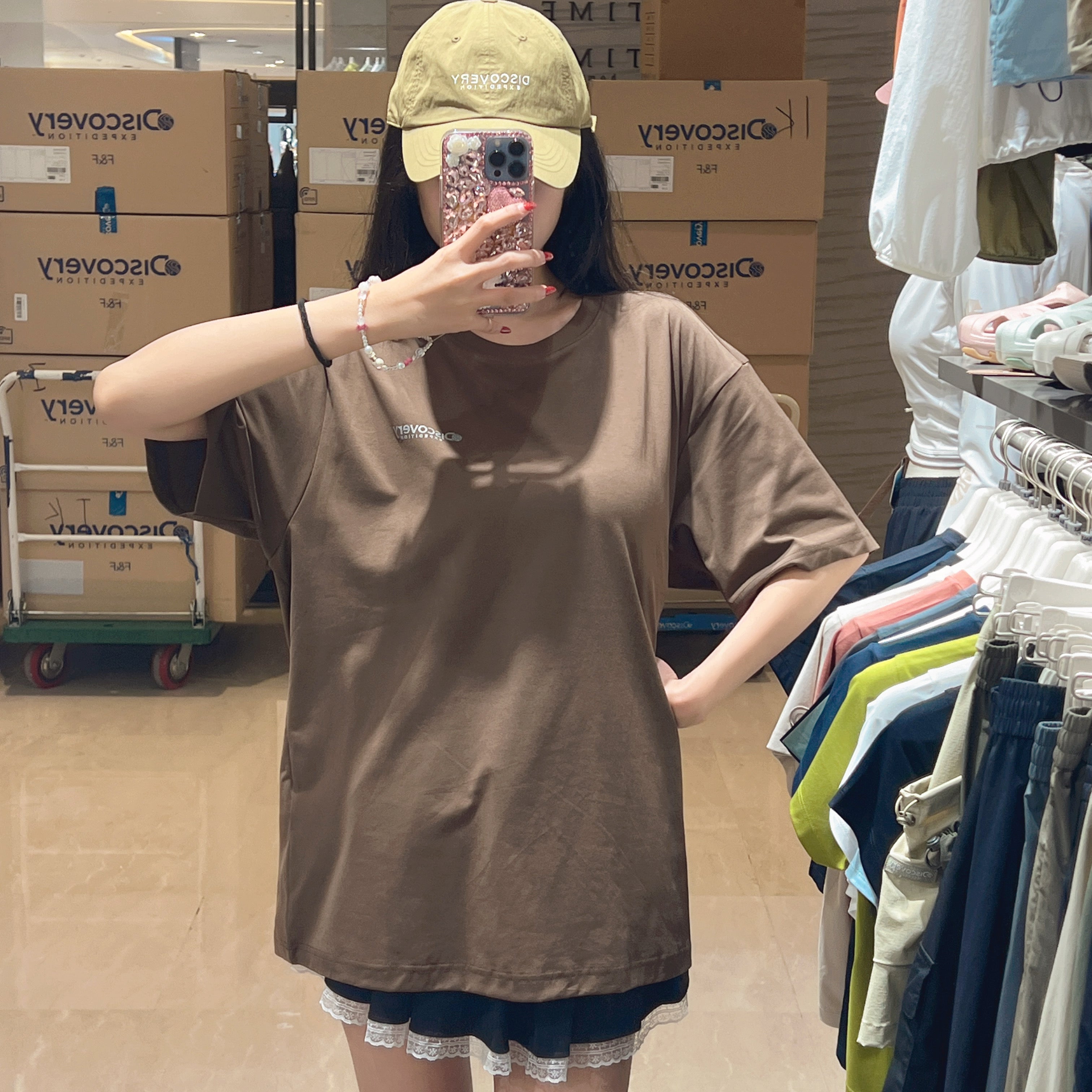 韓國 Discovery Fresh Event Line Graphic Short Sleeve T-Shirt【DY039】
