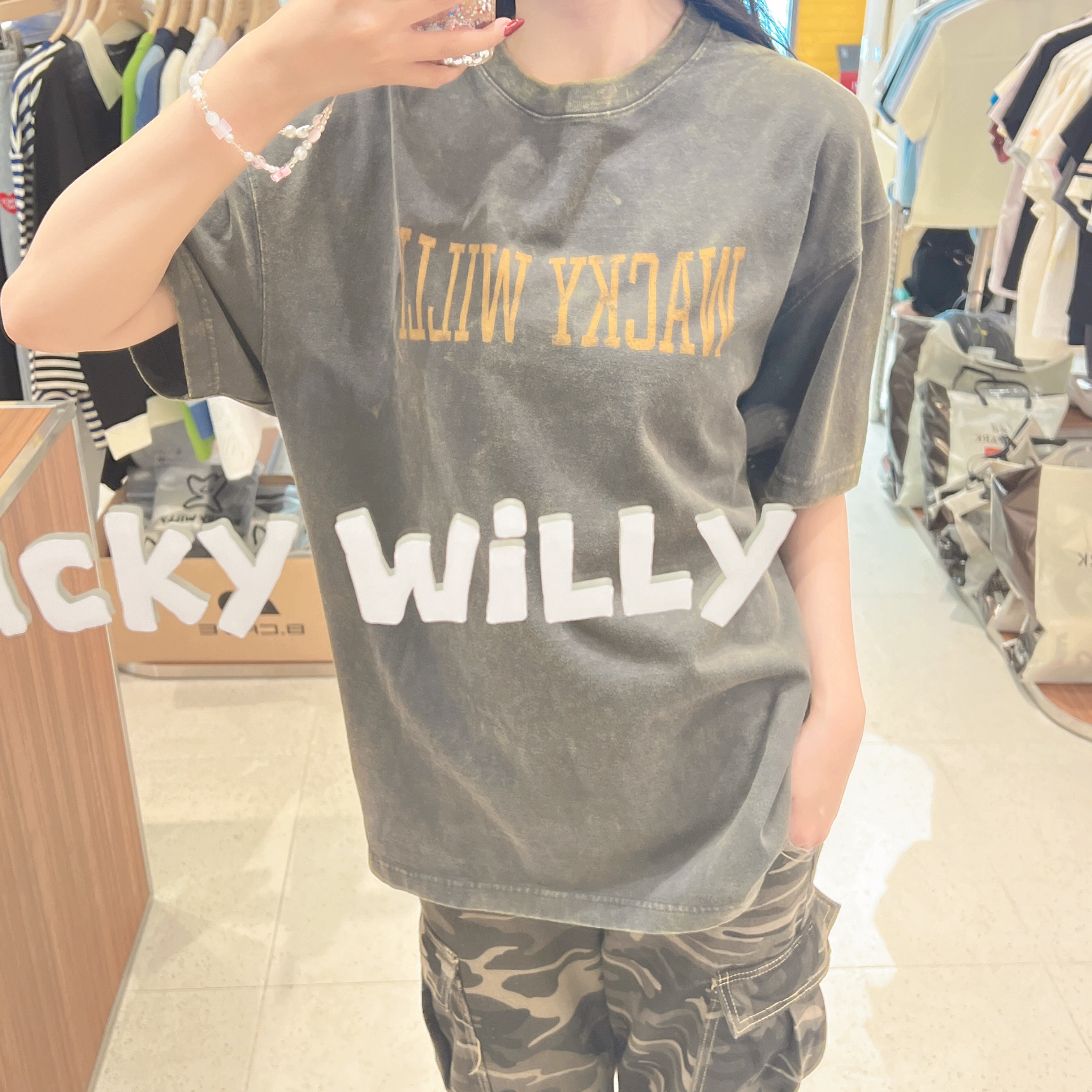 韓國 Wacky Willy Pigment Dyed Short Sleeve T-Shirt【WW235】