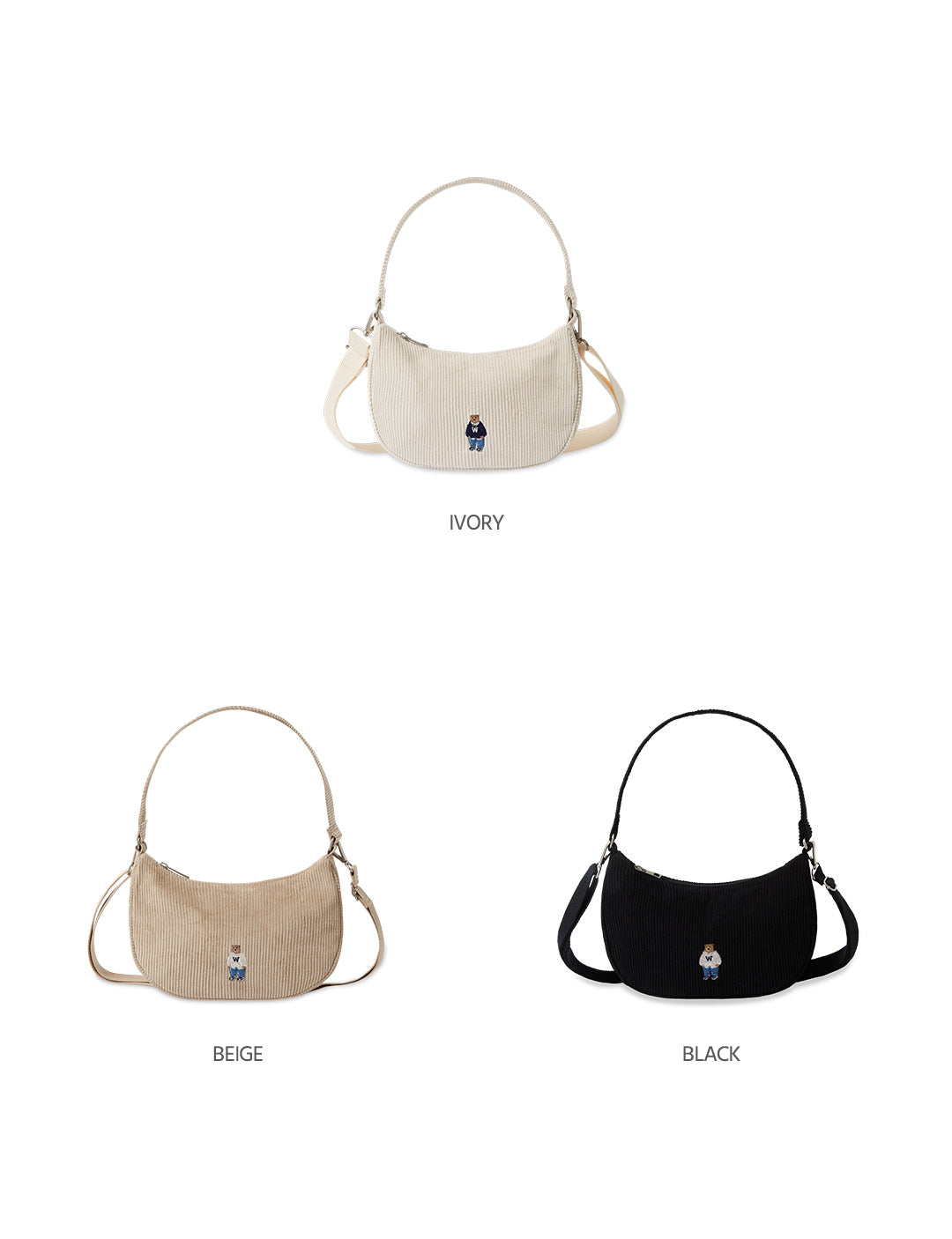 韓國 Who.A.U Corduroy Hobo Bag【WA202】