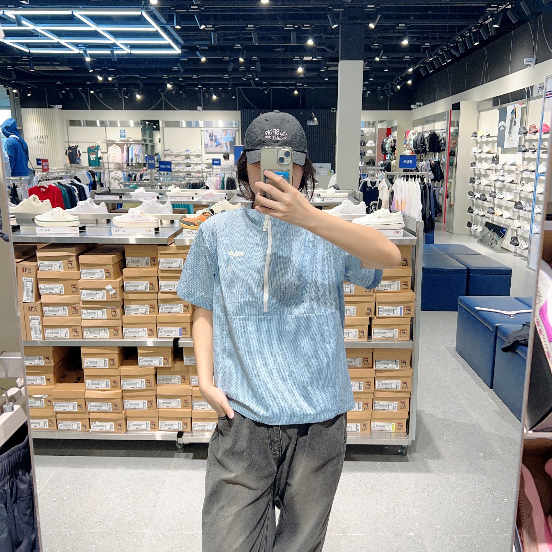 韓國 FILA Seersucker Short Sleeve Anorak【FA313】