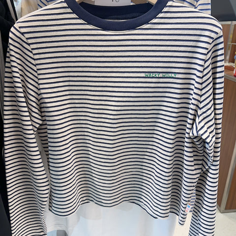 韓國 Wacky Willy Women's Striped Long Sleeve T-Shirt【WW214】