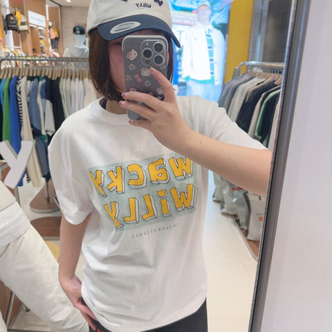 韓國 Wacky Willy Casual round neck lettering T-shirt【WW195】