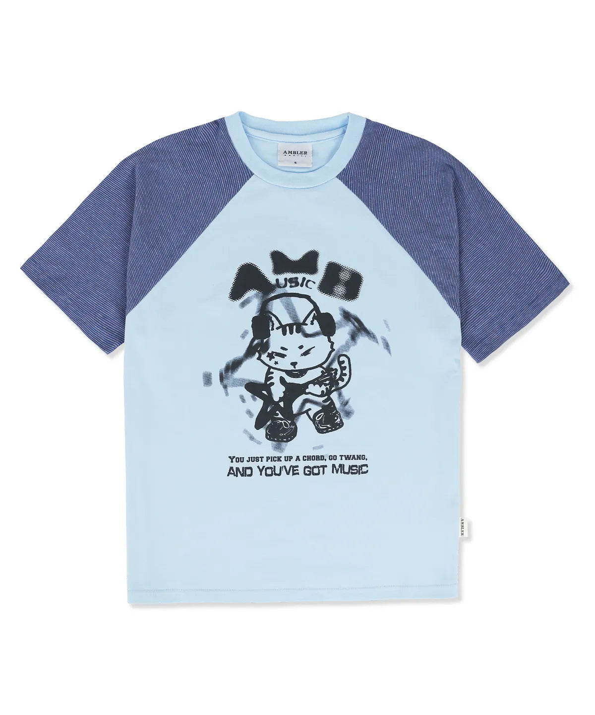 韓國 Ambler I am A Cool Cat Raglan Graphic Short Sleeve T-Shirt【AR097】