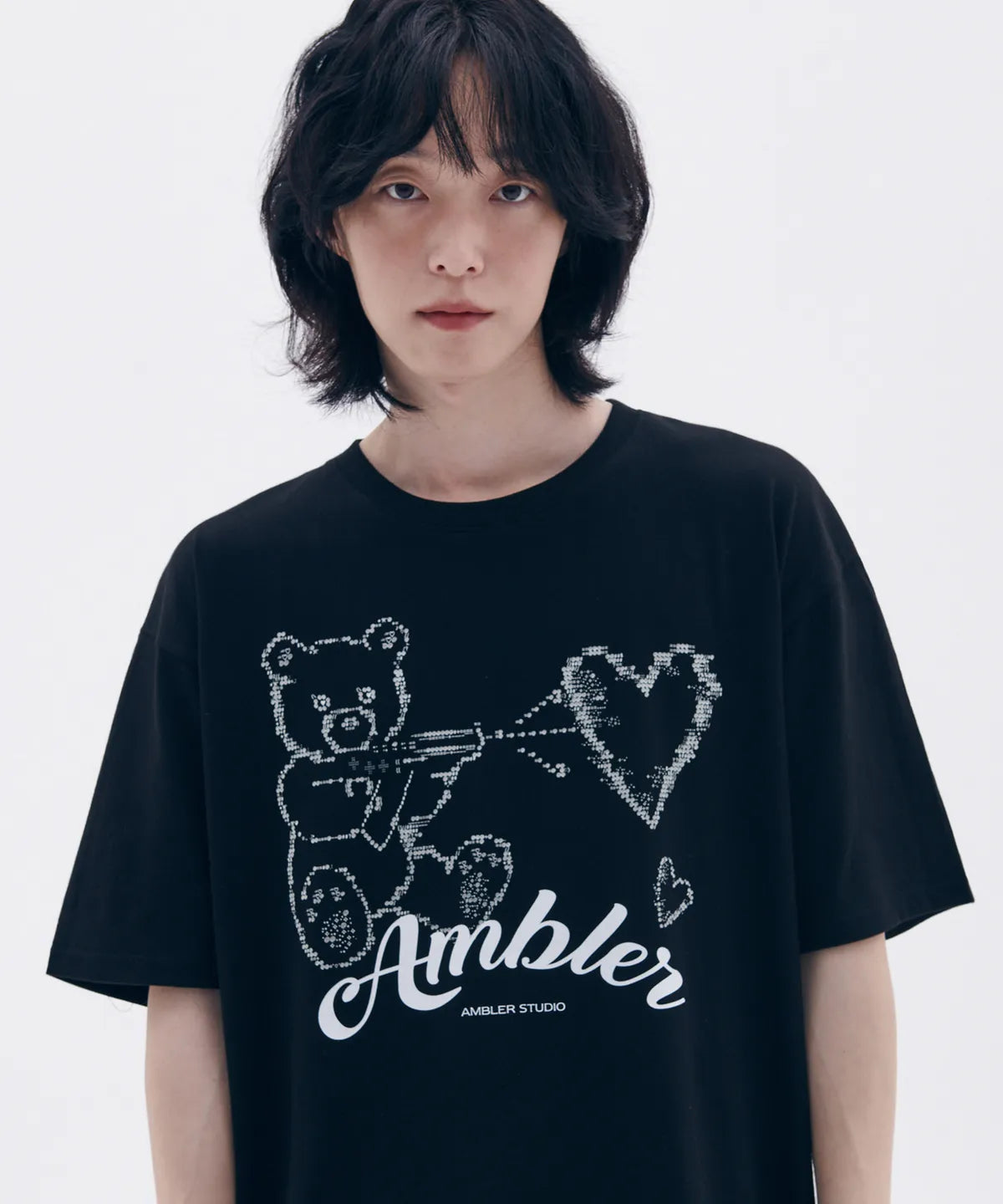 韓國 Ambler Love Gun Glow-in-the-Dark Graphic Short Sleeve T-Shirt【AR102】