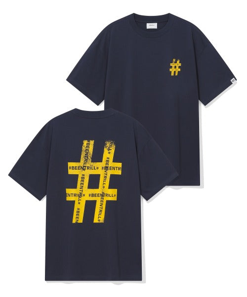 韓國 Beentrill Roller Painting Hashtag T-Shirt【BL045】